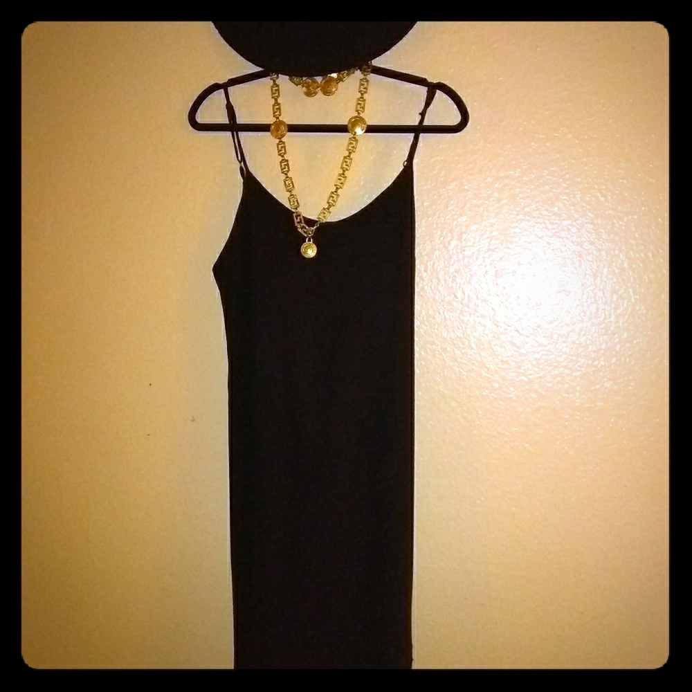 Blk. Slip Dress w/ side slit